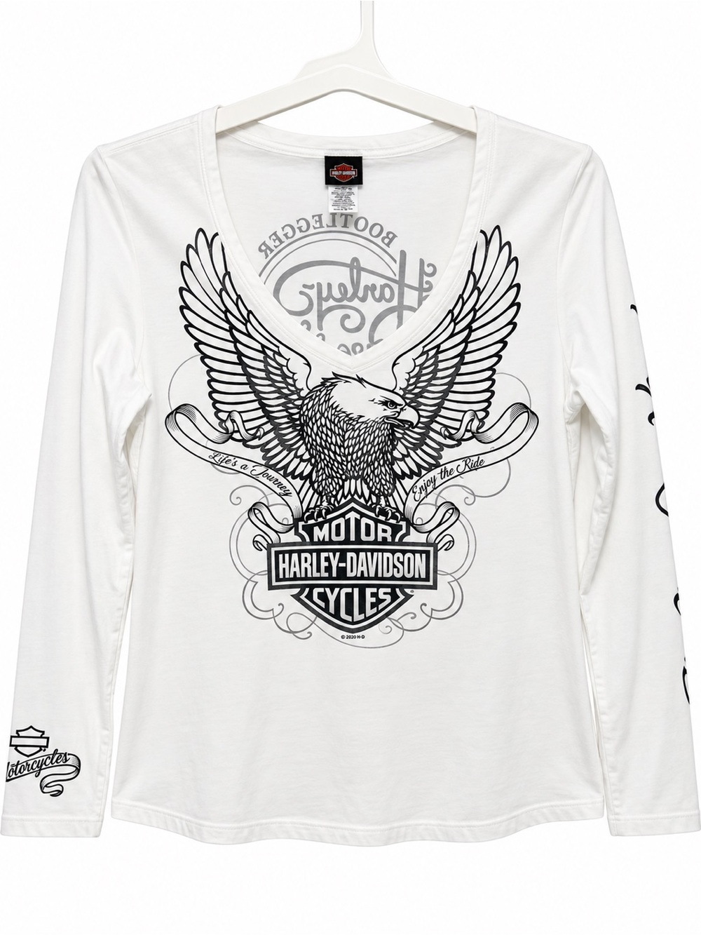 Harley-Davidson white graphic tee Bootlegger Knoxville Tennessee XL